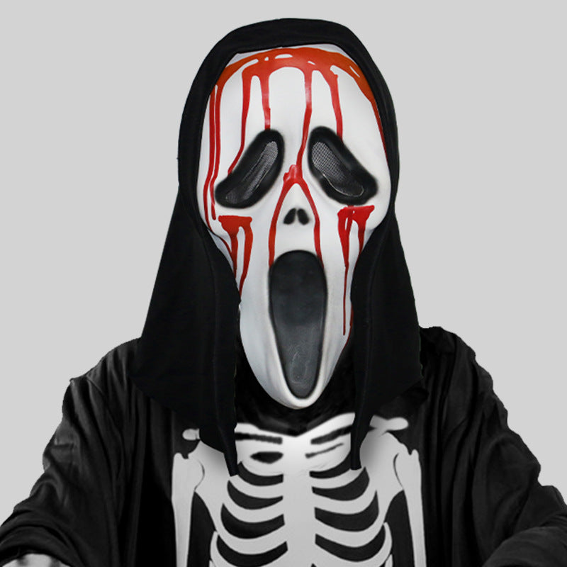 Scream Horror Mask with Hood – Halloween Costume for Adults and Teens