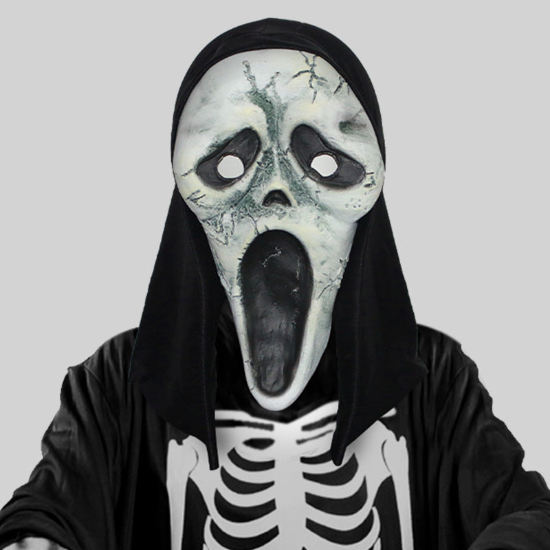 Scream Horror Mask with Hood – Halloween Costume for Adults and Teens