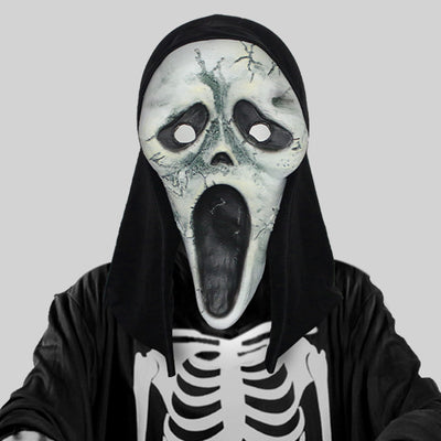 Scream Horror Mask with Hood – Halloween Costume for Adults and Teens