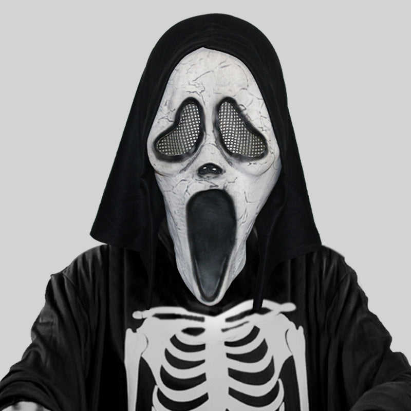 Scream Horror Mask with Hood – Halloween Costume for Adults and Teens
