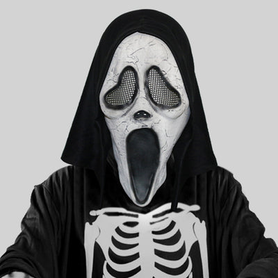 Scream Horror Mask with Hood – Halloween Costume for Adults and Teens