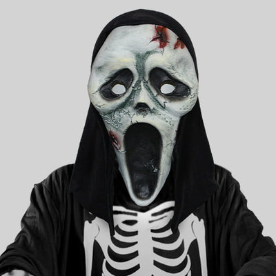 Scream Horror Mask with Hood – Halloween Costume for Adults and Teens