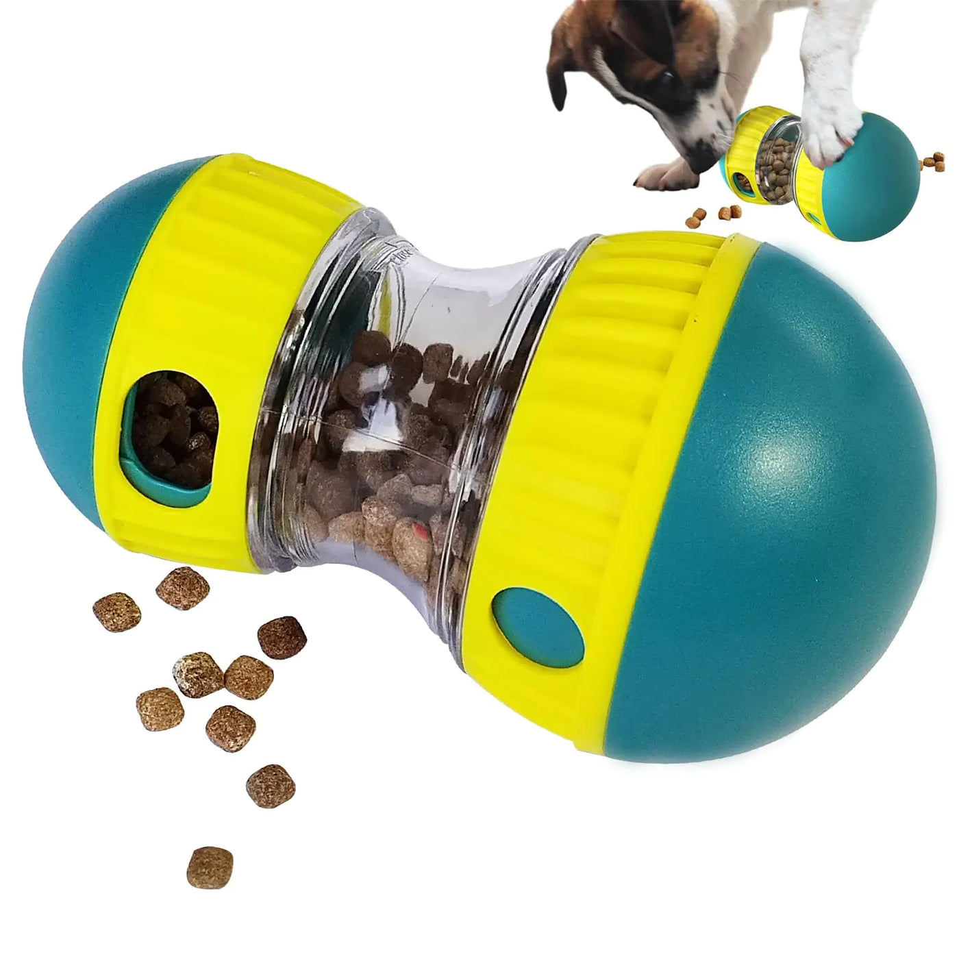 Dog Food Puzzle Toys Adjustable Dog Treat Dispensing Dog Toys Interactive Chase Slow Feeder for Boredom and Stimulating IQ Training for Small Medium Large Dogs
