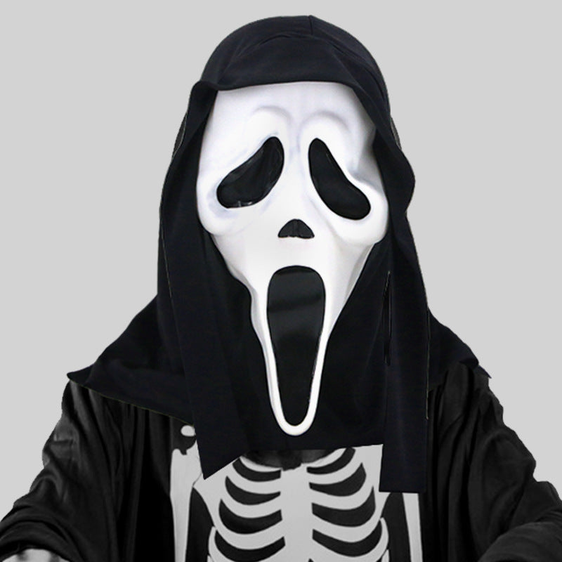 Scream Horror Mask with Hood – Halloween Costume for Adults and Teens