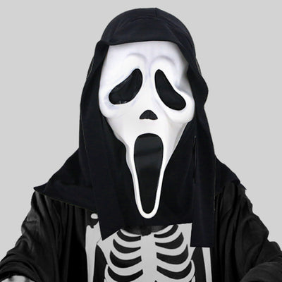 Scream Horror Mask with Hood – Halloween Costume for Adults and Teens